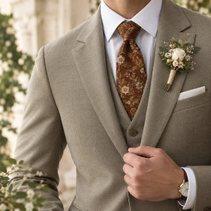 Terracotta Olive Botanical Heritage Neck Tie
