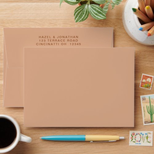 Terracotta Ombre  Minimalist Boho Envelope