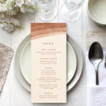 Terracotta Ombre | Minimalist Boho Wedding Menu<br><div class="desc">Soft terracotta watercolor wedding menu cards,  part of our dip-dyed modern watercolor wedding stationery collection. Featuring shades of neutral eccru to rust to burnt orange,  reminiscent of clay deserts,  applied in painterly strokes of rich watercolor wash,  matched with minimalist text.</div>