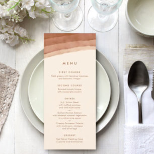 Terracotta Ombre   Minimalist Boho Wedding Menu