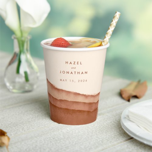 Terracotta Ombre  Minimalist Boho Wedding Paper Cups