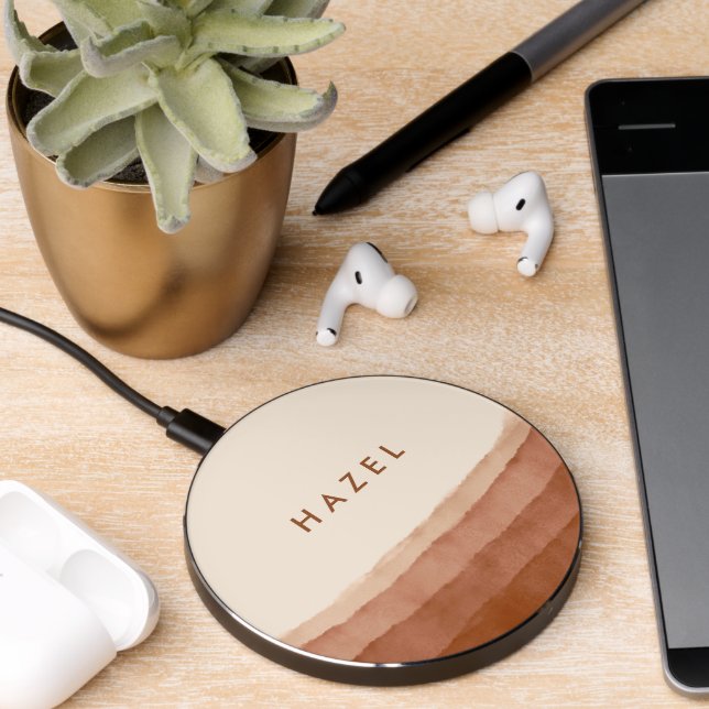 Terracotta Ombre | Minimalist Boho  Wireless Charger (Desk 2)