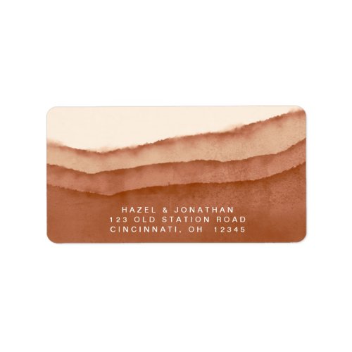 Terracotta Ombre   Soft Watercolor Label