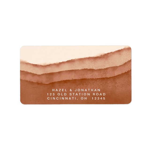 Terracotta Ombre |  Soft Watercolor Label (Front)