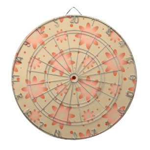 Terracotta orange and sand beige delicate daisy dart board