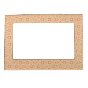 Terracotta orange and sand beige delicate daisy magnetic frame