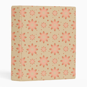 Terracotta orange and sand beige delicate daisy mini binder