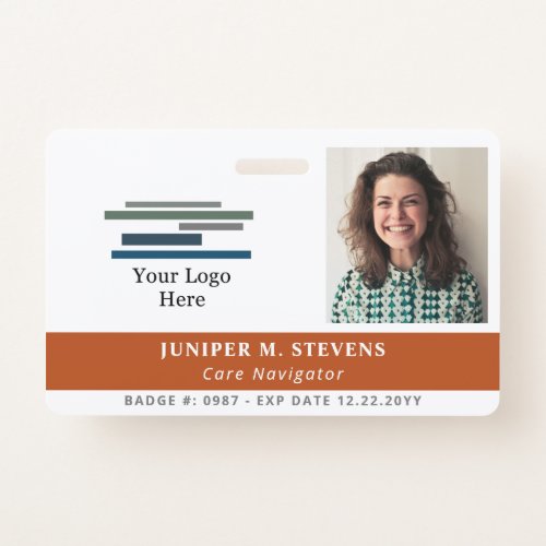 Terracotta Orange Logo  Photo Employee ID Badge