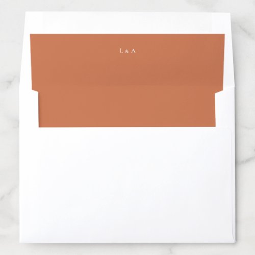 Terracotta Orange Minimalist Envelope Liner