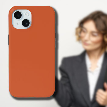 Terracotta Orange Solid Color | Classic | Trendy  Iphone 15 Case by Joanna_Design at Zazzle
