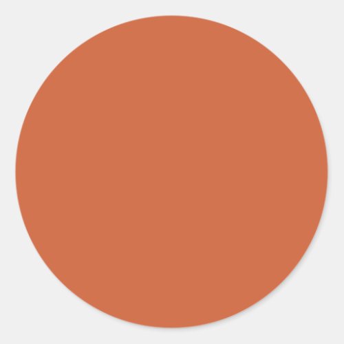 Terracotta Orange Solid Color  Classic  Trendy  Classic Round Sticker