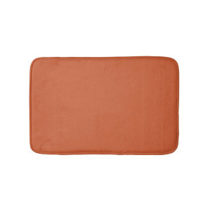 Terracotta Orange Solid Color Warm & Earthy Design Bath Mat