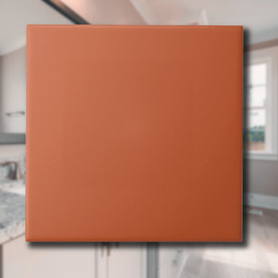 Terracotta Orange Solid Color Warm & Earthy Design Ceramic Tile