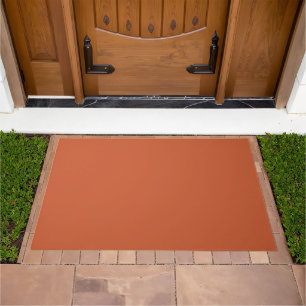 Terracotta Orange Solid Color Warm & Earthy Design Doormat