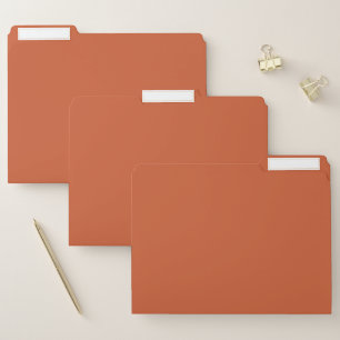 Terracotta Orange Solid Color Warm & Earthy Design File Folder