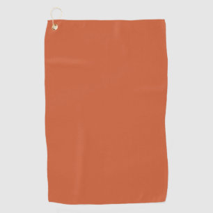 Terracotta Orange Solid Color Warm & Earthy Design Golf Towel