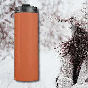 Terracotta Orange Solid Color Warm & Earthy Design Thermal Tumbler