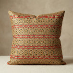 Terracotta Orange Tribal Geometric Mosaic Circles  Fabric