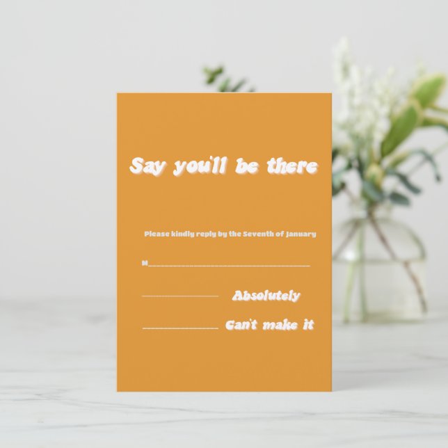 Terracotta Orange Wedding Enclosure Card (Standing Front)