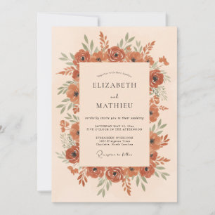 Terracotta Organic Autumn Wedding Invitation