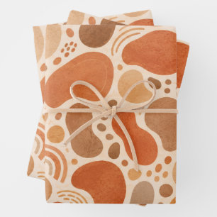 Terracotta Organic Shapes Wrapping Paper