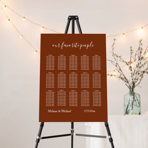 Terracotta Our Favorite People  Wedding Foam Board