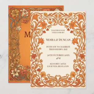 Terracotta Paisley Wedding Invitation