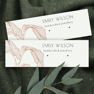 Terracotta Palm Leaf Sketch Stud Earring Display Mini Business Card