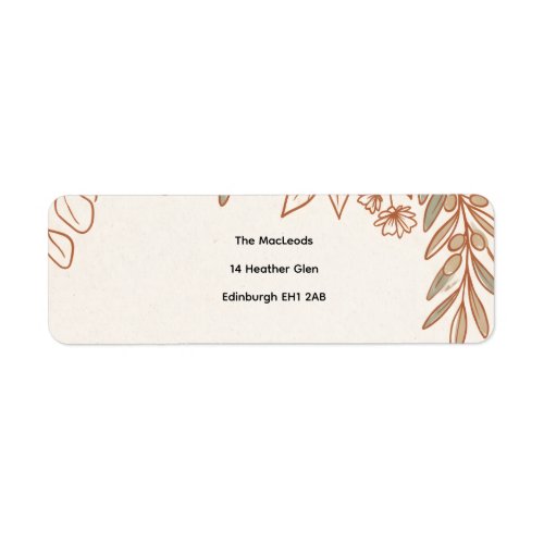 Terracotta Palm Wedding Return Address Label