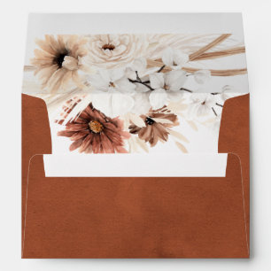 Terracotta Pampas Boho Envelope