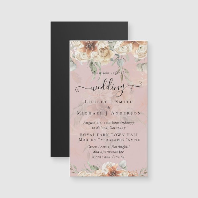 Terracotta Pampas Grass BOHO Wedding (Front/Back)