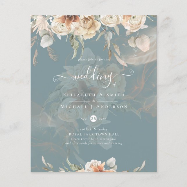 Terracotta Pampas Grass BOHO Wedding Flyer (Front)