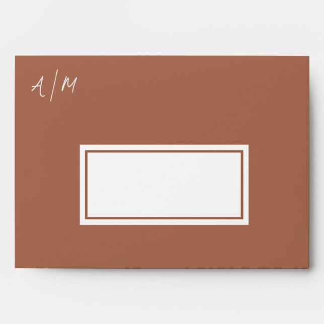 Terracotta Pampas Grass Boho Wedding Invitation Envelope (Front)