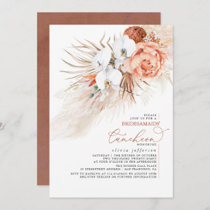 Terracotta Pampas Grass Bridesmaids Luncheon Invitation