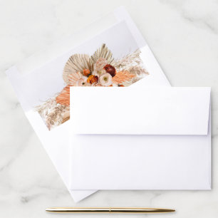 Terracotta pampas grass burnt orange boho arch envelope liner