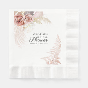 Terracotta Pampas Grass Dried Palms Bridal Shower Napkins