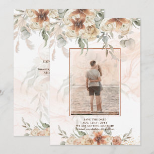 Terracotta Pampas Grass PHOTO Wedding Save Dates S The Date