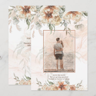 Terracotta Pampas Grass PHOTO Wedding Save Dates The Date