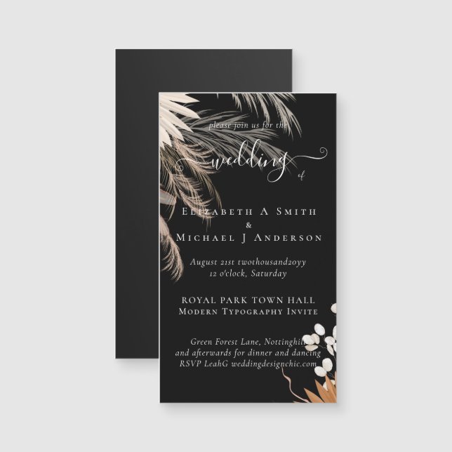 Terracotta Pampas Grass Tropical Wedding (Front/Back)