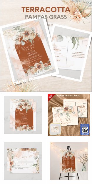 Terracotta Pampas Grass Wedding 