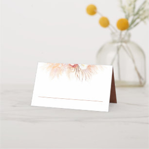 Terracotta Pampas Grass Wedding Place Card