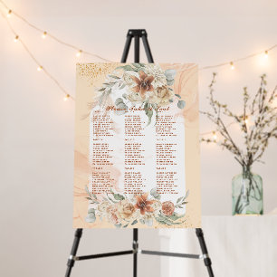 Terracotta Pampas Grass Wedding SEATING Plan PHOTO Foam Board