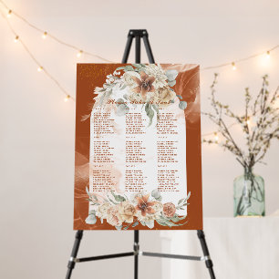 Terracotta Pampas Grass Wedding SEATING Plan PHOTO Foam Board