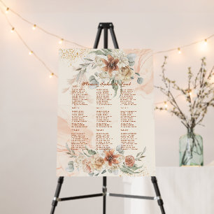 Terracotta Pampas Grass Wedding SEATING Plan PHOTO Foam Board