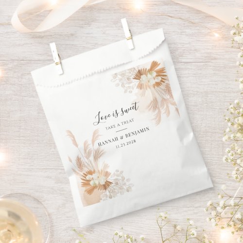 Terracotta Pampas Grass Wedding Thank You Favor Bag