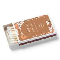 Terracotta Pampas Rustic Arched Floral Wedding Matchboxes