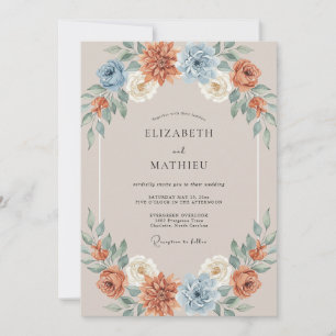 Terracotta Pastoral Autumn Wedding Invitation