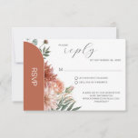 Terracotta &amp; Peach Floral Autumn Wedding Invitation