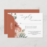 Terracotta &amp; Peach Floral Autumn Wedding RSVP Card