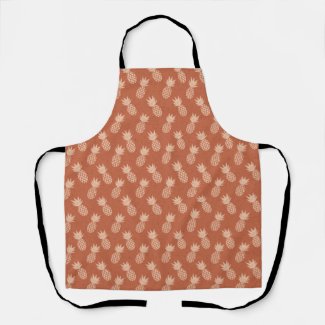 Terracotta & Peach Tropical Pineapple Pattern